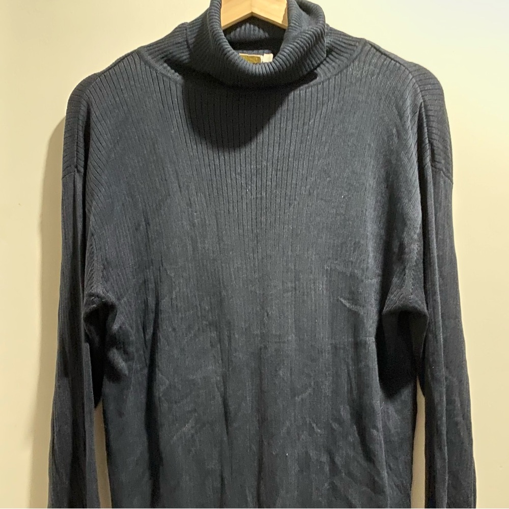 Bianca Nygard Quiet Luxury Minimalist Office Silk Cotton Turtleneck Swea…